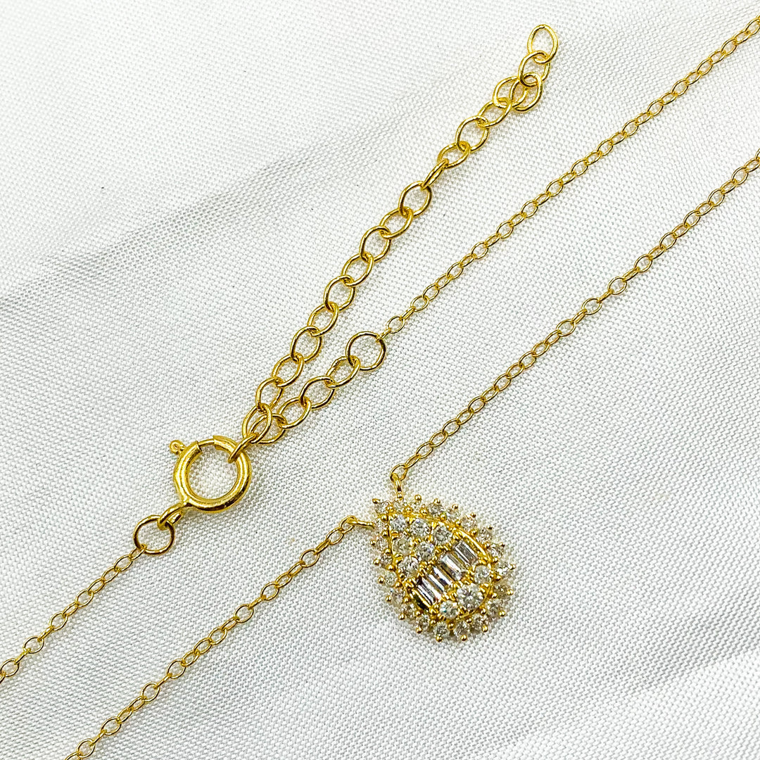 14k Solid Gold Diamond  Necklace. NFF71234