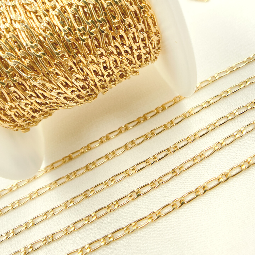 14K Yellow Gold Filled Figaro Style Chain. 2911CHRGF