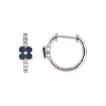 Load image into Gallery viewer, EHC57662. 14K Solid Gold Floral Diamond &amp; Gemstone Hoop Earrings