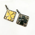 Load image into Gallery viewer, DP781. Diamond Sterling Silver Square Flower Pendant
