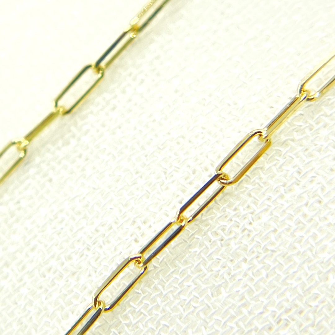 025FVBFVT5byFt. 14K Solid Yellow Gold Flat Paperclip Chain by Foot