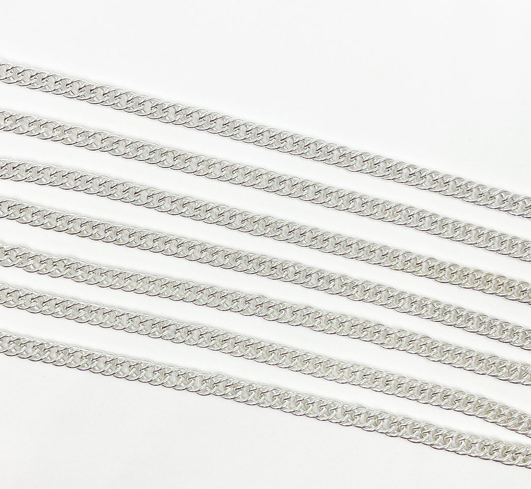 925 Sterling Silver 10mm Double Curb Chain. V36SS