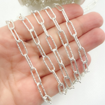 Load image into Gallery viewer, 925 Sterling Silver Diamond Cut Paperclip Link Chain. V9SS
