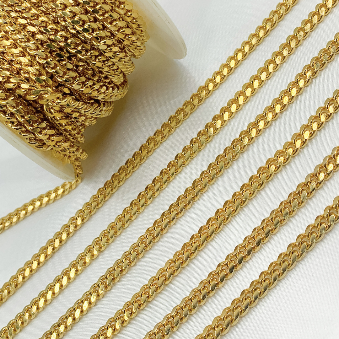 X23GP. Gold Plated 925 Sterling Silver Curb Chain