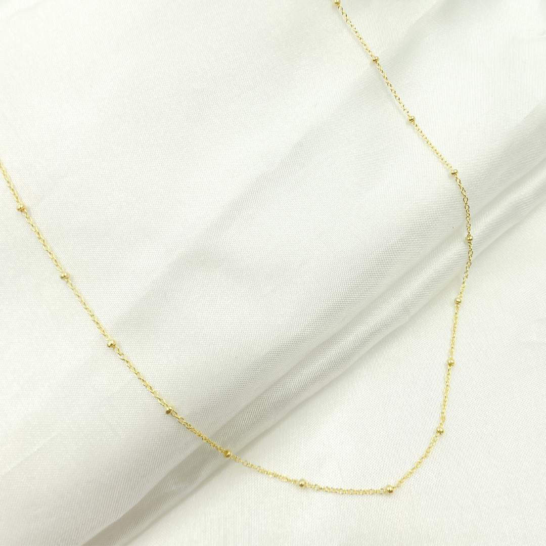 025R03S4. 14k Solid Yellow Gold Satellite Bead Chain