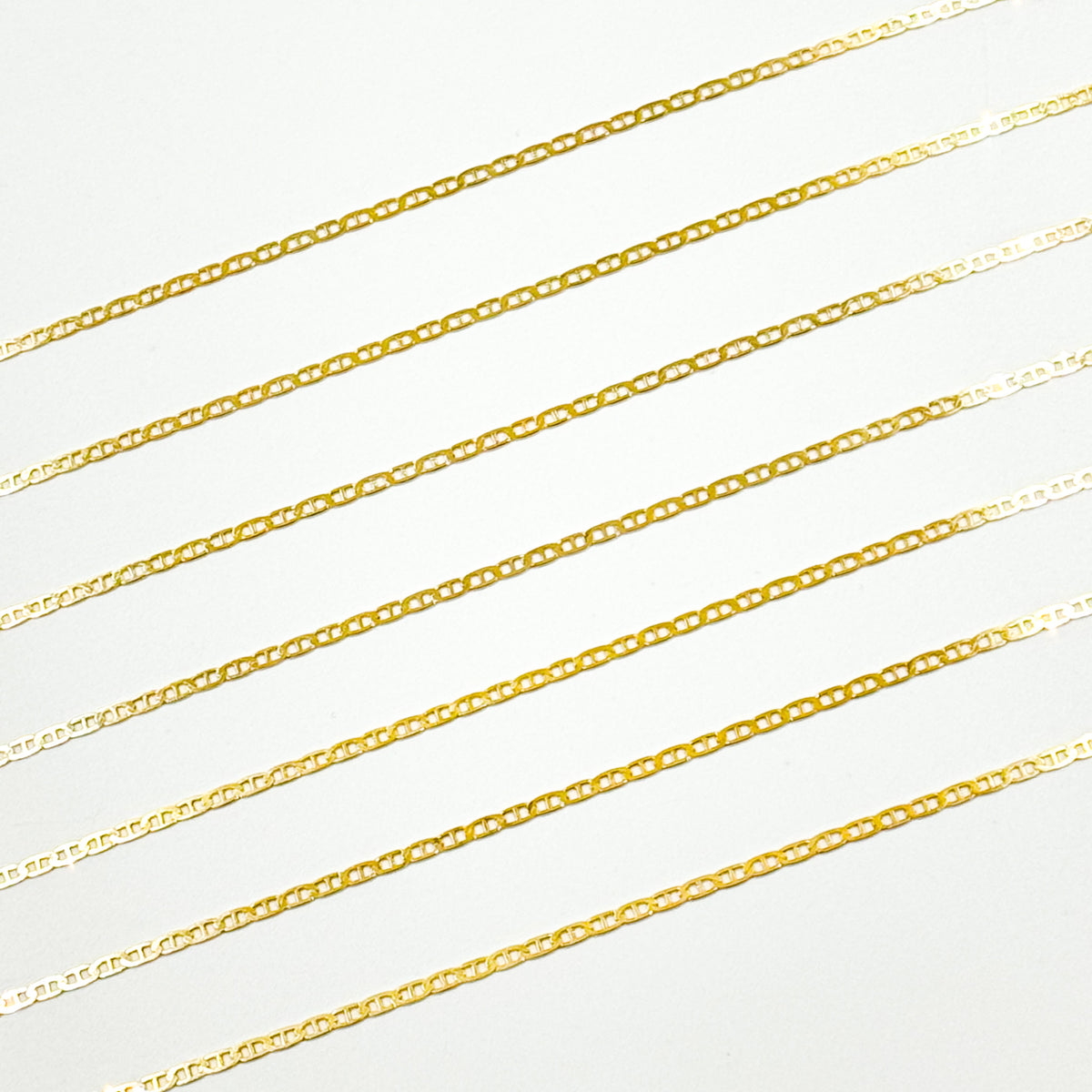 040FLP1BBT2byFt. 14k Solid Gold Flat Marina Link Chain