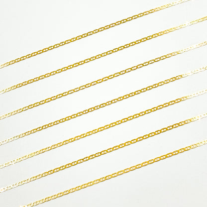040FLP1BBT2byFt. 14k Solid Gold Flat Marina Link Chain