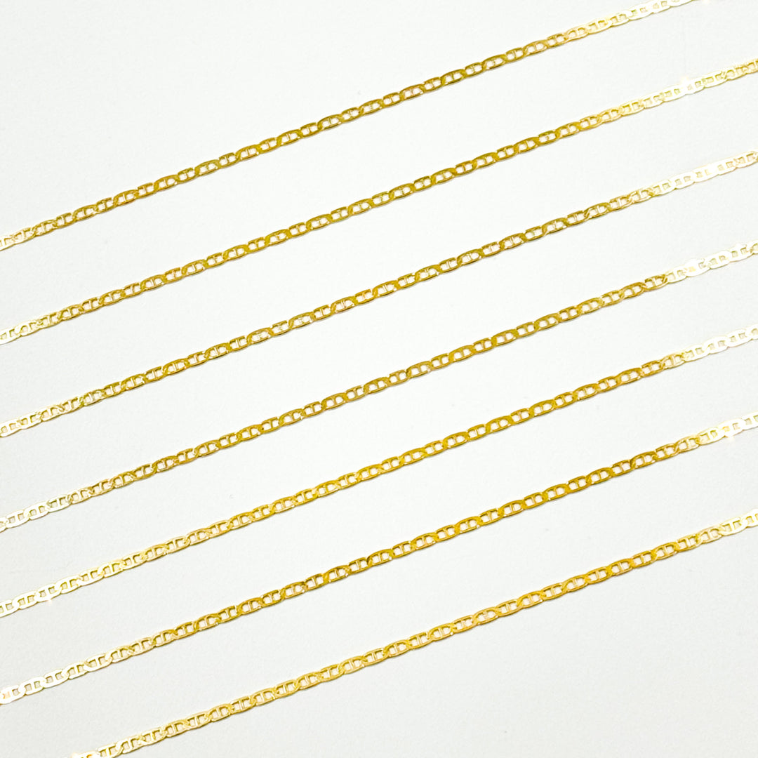 040FLP1BBT2byFt. 14k Solid Gold Flat Marina Link Chain