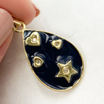 Load image into Gallery viewer, DP482A. Diamond Sterling Silver Drop Enamel Pendant
