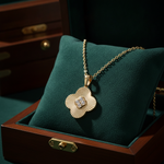 Load image into Gallery viewer, PFB33136. 14K Solid Gold Clover Diamond Necklace