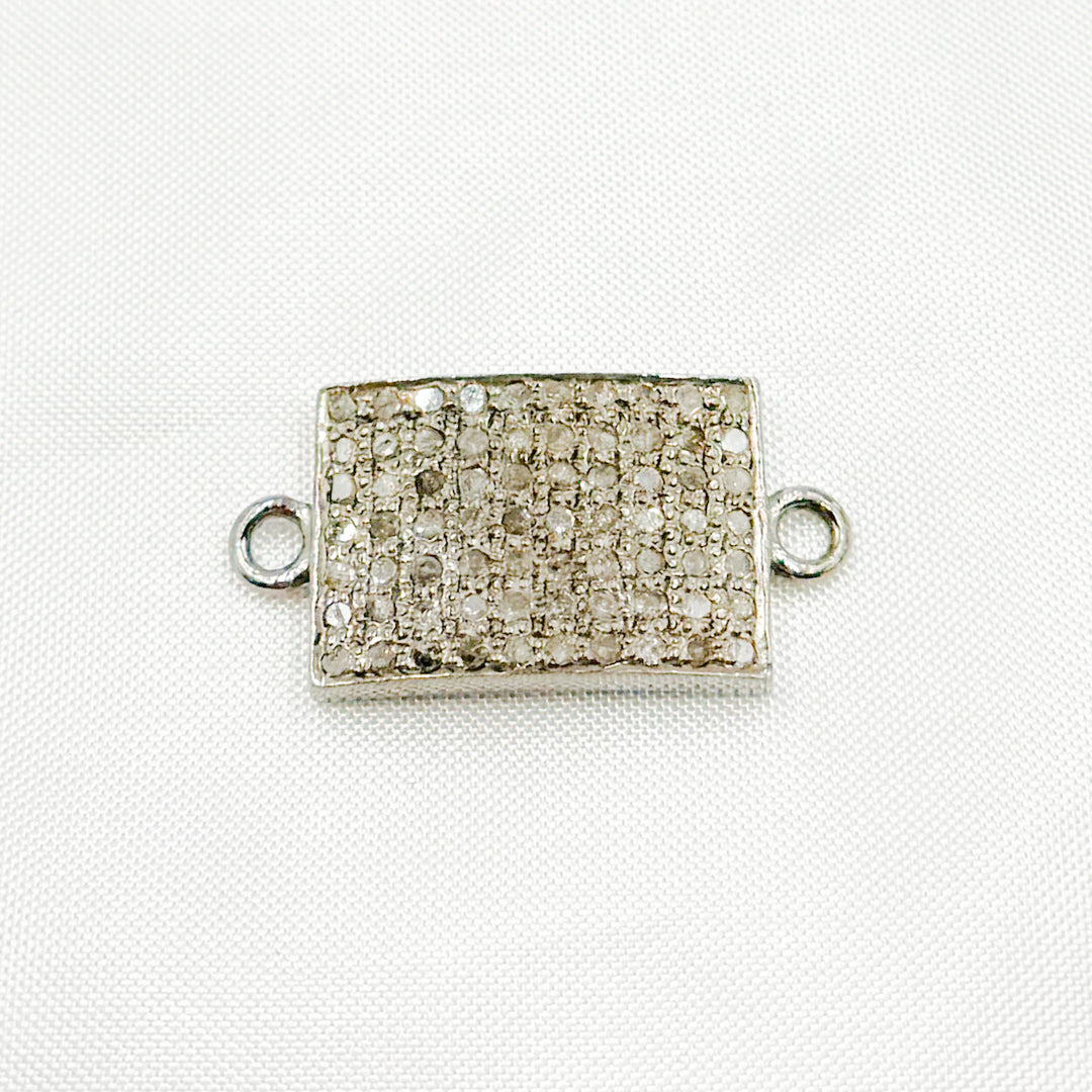 DC280. Diamond Sterling Silver Rectangle Connector