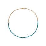 Load image into Gallery viewer, NFT72614TQ. 14K Solid Gold Turquoise Fancy Necklace