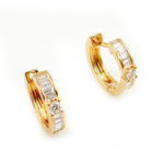 Load image into Gallery viewer, EHF57455. 14K Solid Gold Diamond Hoop Earrings