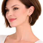 Load image into Gallery viewer, GER159. 14K Gold Hollow Smooth Hoop Earrings