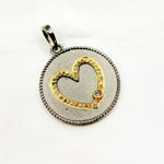 Load image into Gallery viewer, DP663. Diamond Sterling Silver Round Heart Pendant
