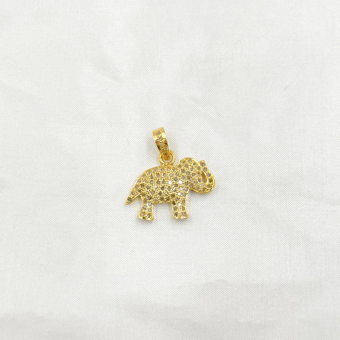 DP441. Diamond Sterling Silver Elephant Pendant