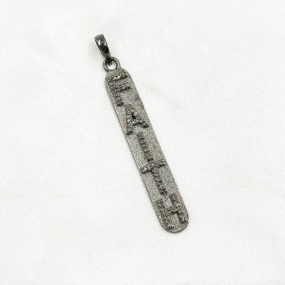 DP339. Diamond & Sterling Silver Faith Pendant