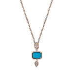 Load image into Gallery viewer, CP97495. 14K Solid Gold Diamond and Gemstone Geometric Pendant