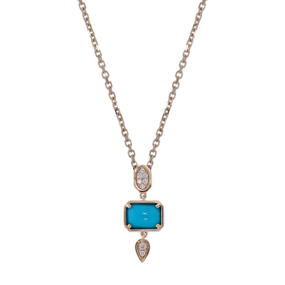 CP97495. 14K Solid Gold Diamond and Gemstone Geometric Pendant