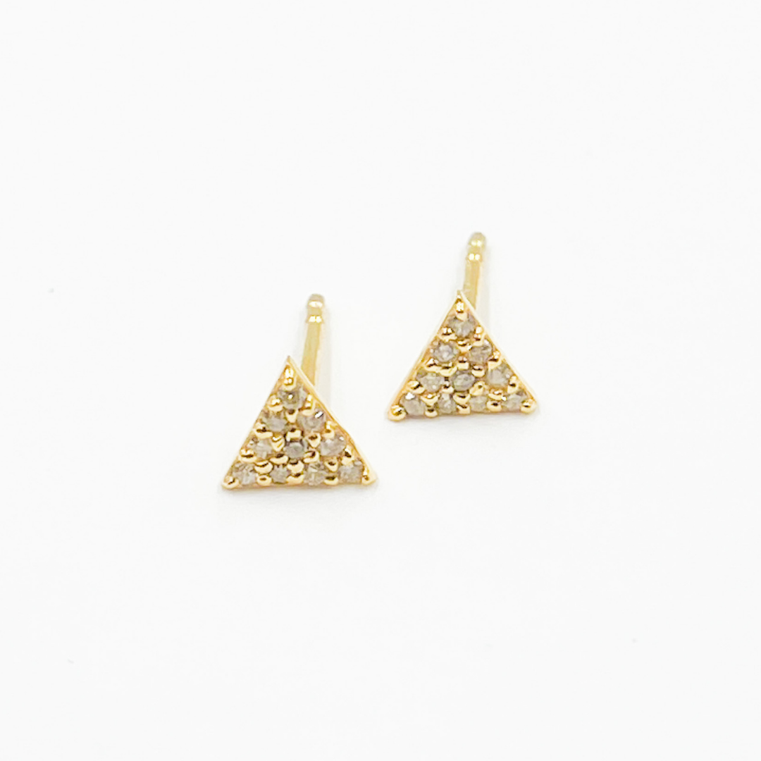 14K Solid Gold and Diamonds Ray Earrings. GDT15