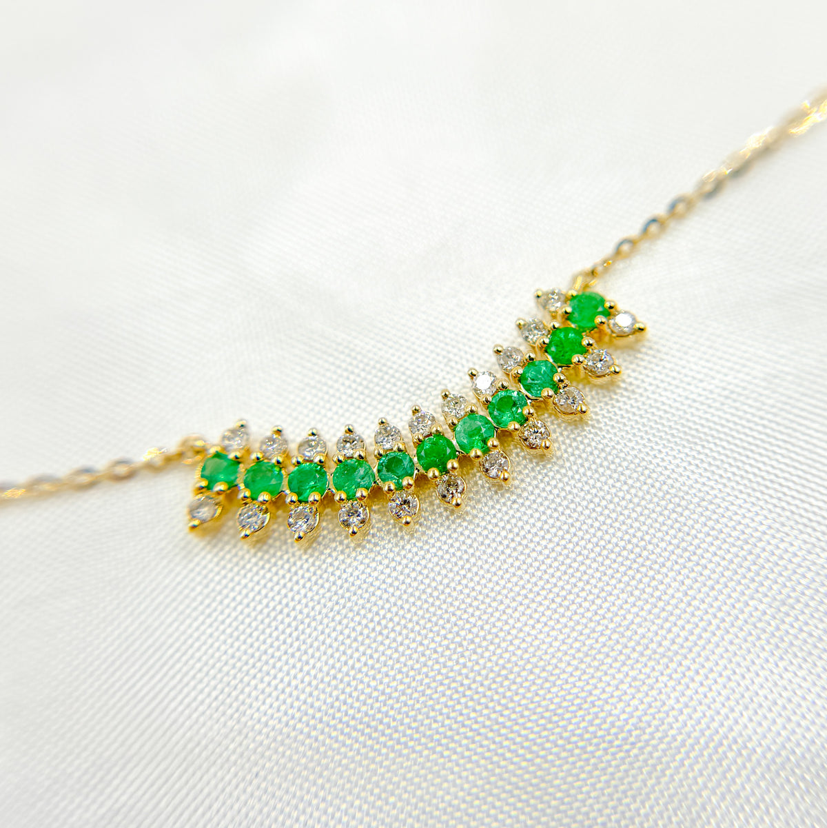 14K Gold Diamond and Gemstone Necklace