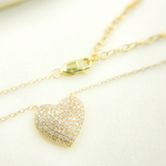 Load image into Gallery viewer, 14K Solid Gold Diamond Heart Necklace. NFH71180
