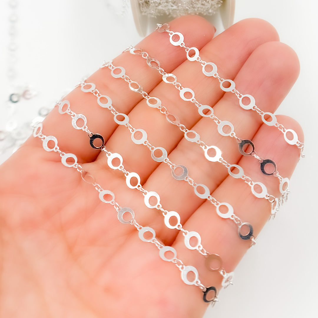 V20SS. Sterling Silver Circle Link Chain