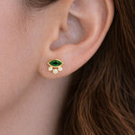 Load image into Gallery viewer, EFB52986. 14K Solid Gold Diamond and Gemstone Fancy Stud Earrings