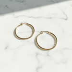 Load image into Gallery viewer, GER169. 14K Gold Hollow Hoop Earrings
