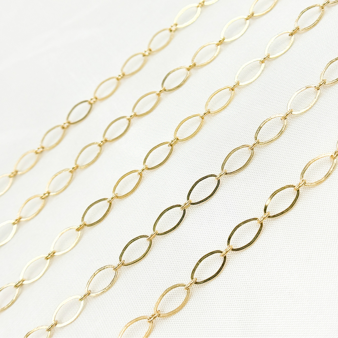 790FGF. Gold-Filled Flat Oval Long and Short Link Chain