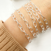  925 Sterling Silver Smooth Oval Link Chains
