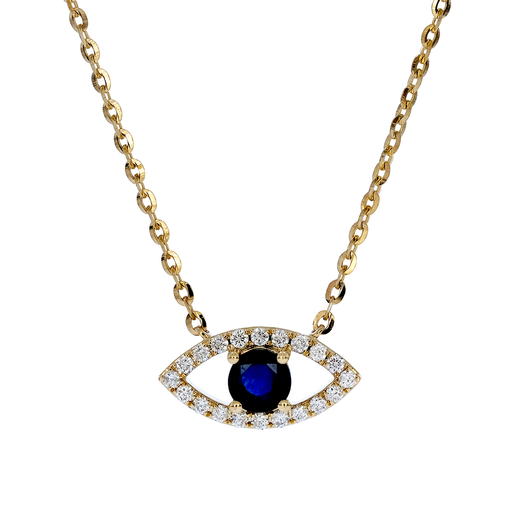 NFD72558. 14K Solid Gold Diamond and Gemstone Necklace