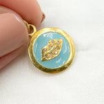 Load image into Gallery viewer, DC043A. Diamond Sterling Silver Round Lips Enamel Charm
