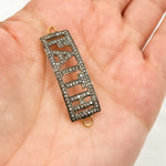 Load image into Gallery viewer, DC593. Diamond &amp; Sterling Silver Rectangle Faith Connector
