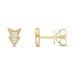 Load image into Gallery viewer, ER421143. 14K Solid Gold Diamond Arrow Studs
