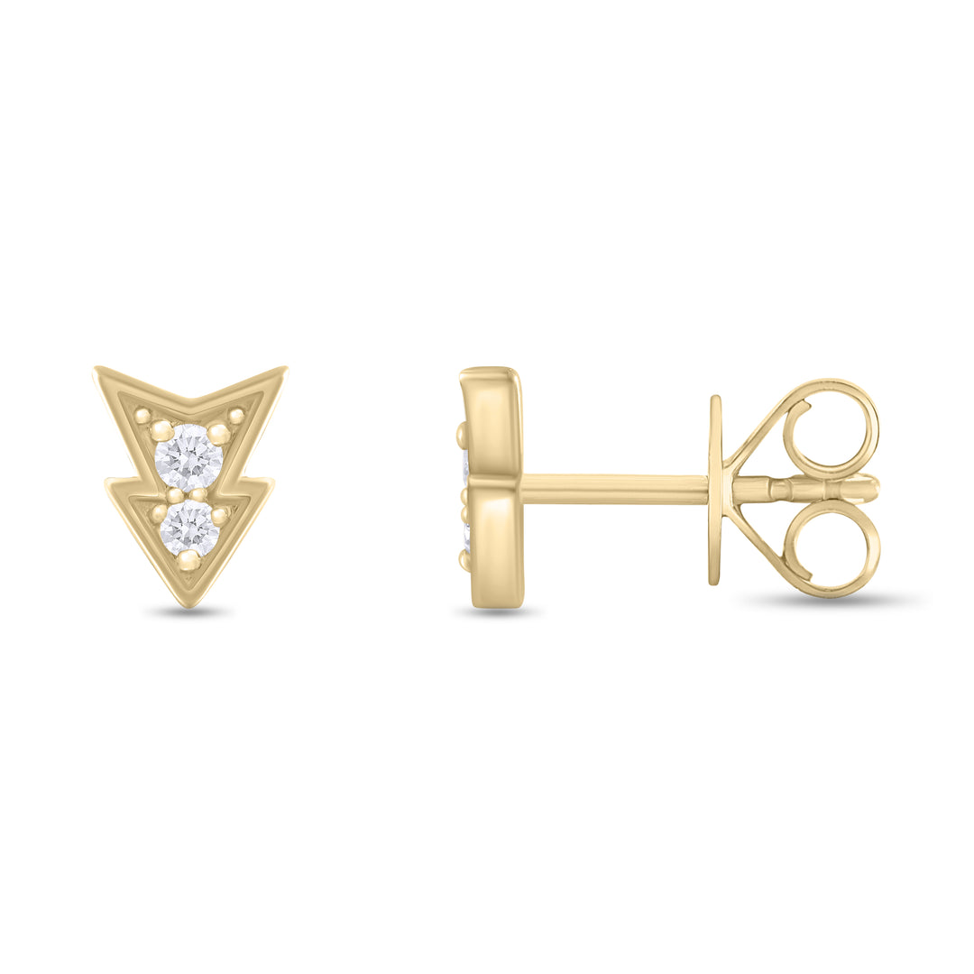 ER421143. 14K Solid Gold Diamond Arrow Studs