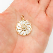 14K Gold Round Pendant
