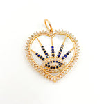 Load image into Gallery viewer, Shop Now 14K Solid Gold Evil Eye Heart Pendant