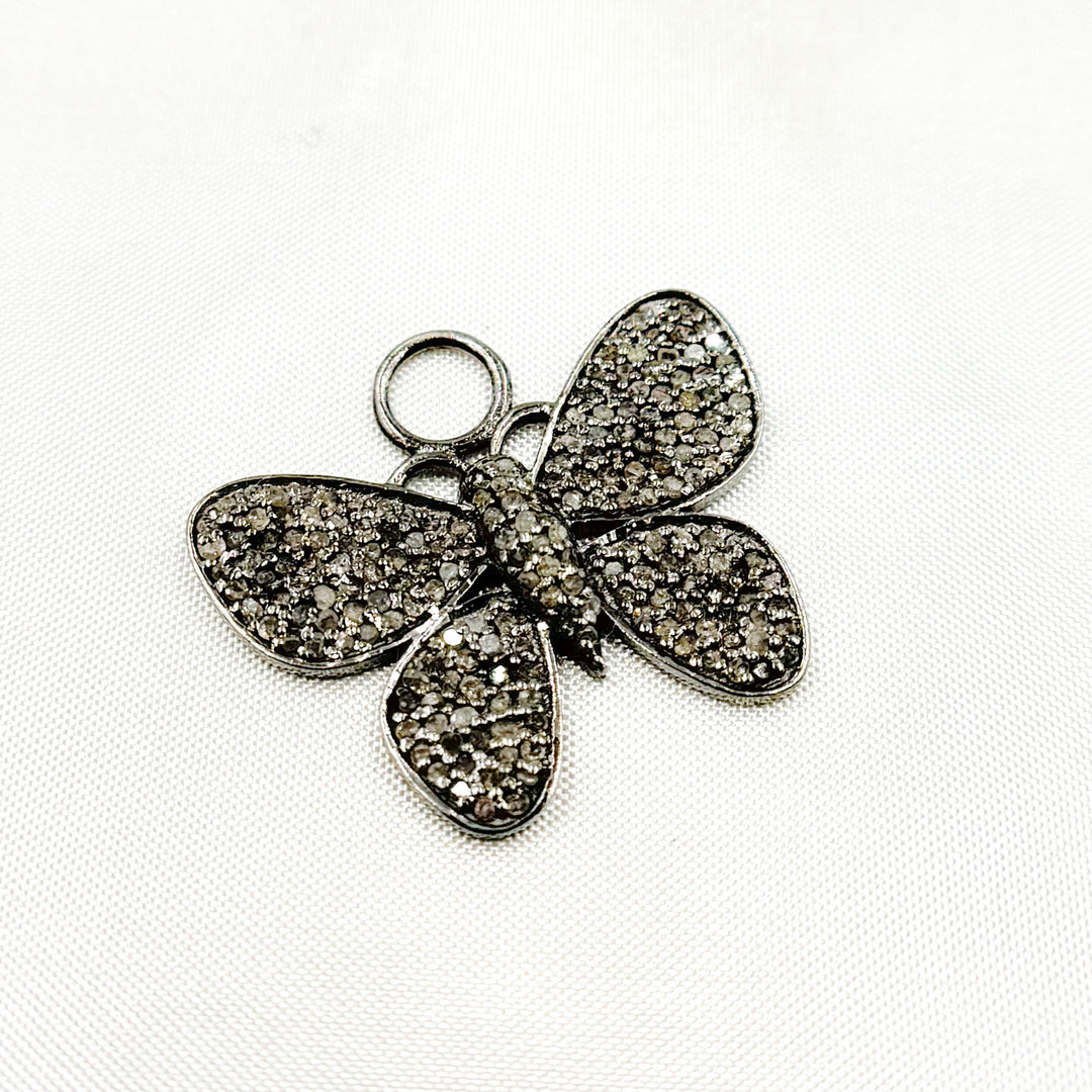 DP02. Diamond Sterling Silver Butterfly Pendant