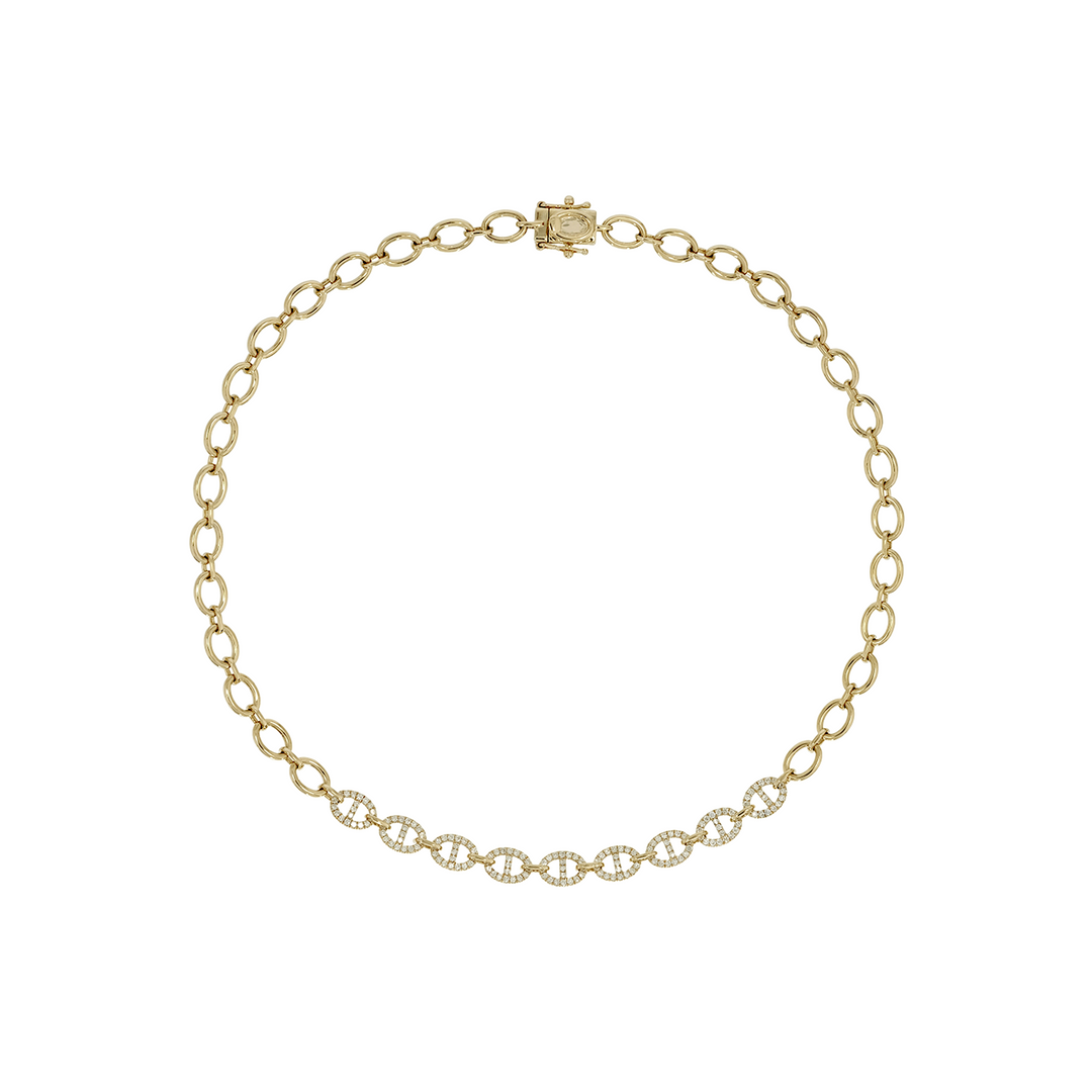 NFL72689. 14K Solid Gold Diamond Fancy Necklace