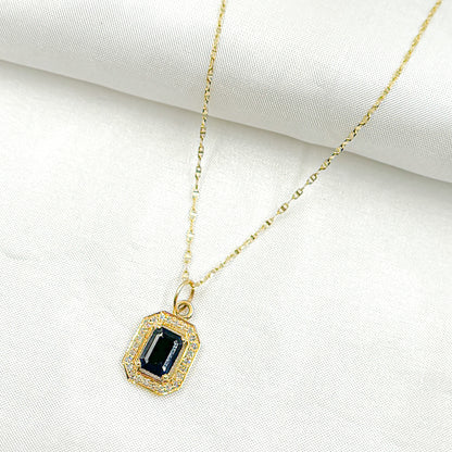 GDP410. 14K Solid Gold Diamond Rectangle Charm