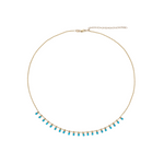 Load image into Gallery viewer, NFZ71948. 14K Solid Gold Gemstone Dangle Rectangle Necklace