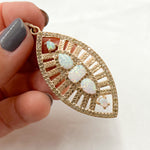 Load image into Gallery viewer, DP208. Diamond &amp; Sterling Silver Leaf Shape Pendant with Gemstone
