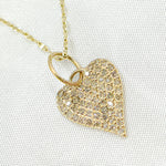 Load image into Gallery viewer, 14k Solid Gold Diamond Heart Charm. GDP488
