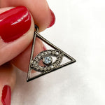 Load image into Gallery viewer, DC037. Diamond Sterling Silver Triangle Eye Pendant with Gemstone
