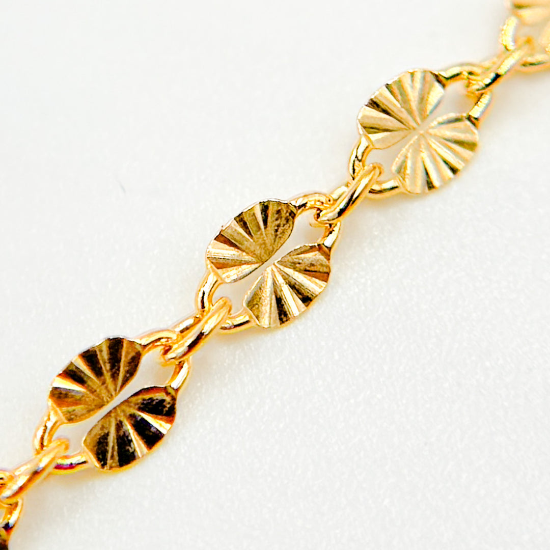 V299GF. 14k Gold Filled Diamond Cut Marina Link Chain