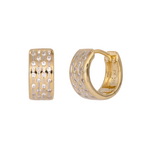 Load image into Gallery viewer, EHB57449. 14K Solid Gold Diamond Huggies Earrings