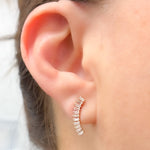 Load image into Gallery viewer, 14K Solid Gold &amp; Diamond Fancy Stud Earrings