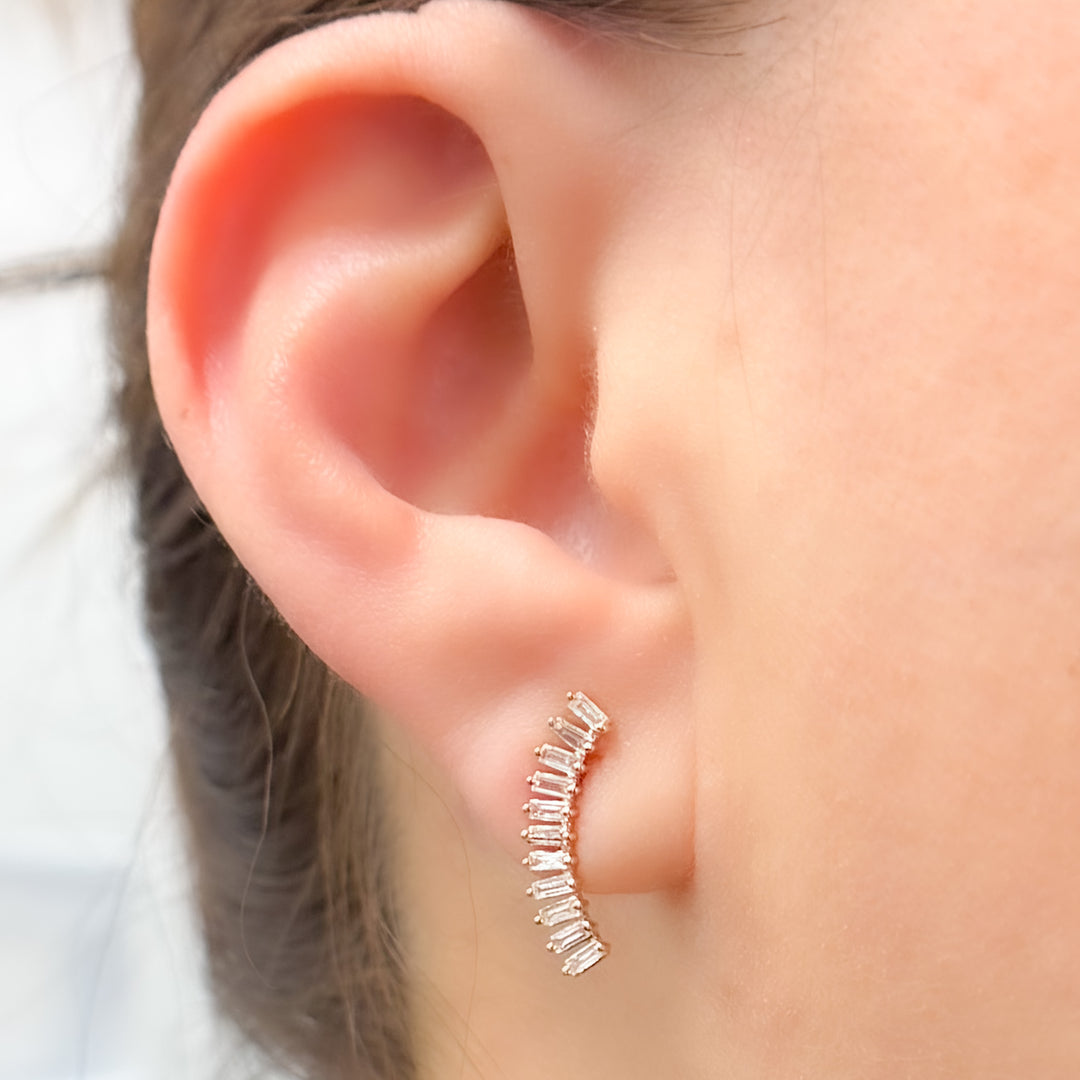 14K Solid Gold & Diamond Fancy Stud Earrings