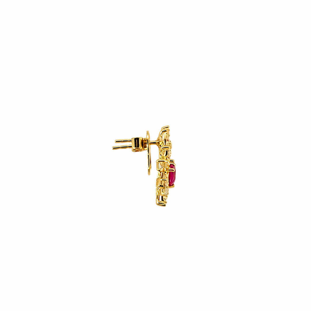 ER424626. 14k Solid Gold Diamond and Gemstone Fancy Earrings
